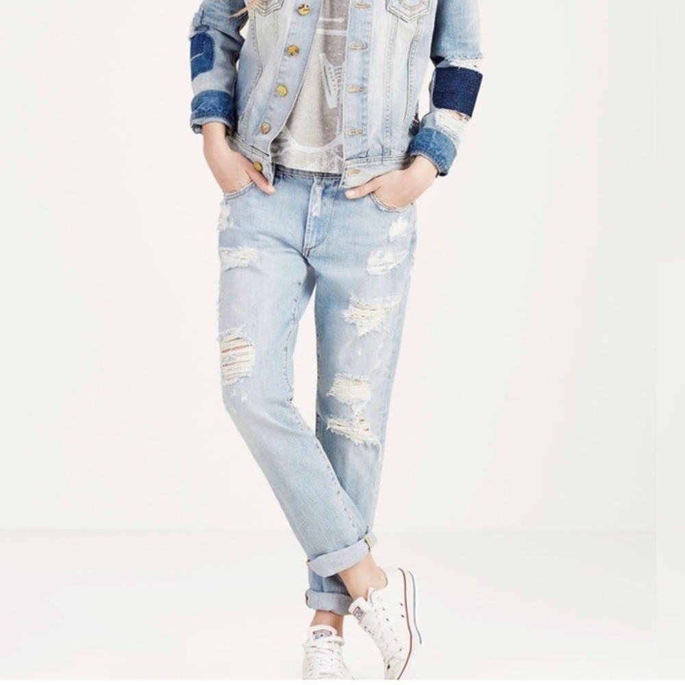 True Religion Audrey Mid-rise Slim Boyfriend Jeans Size 31